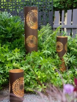 Dahlia Blossom Punched Metal Lanterns