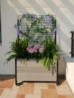 Mobile Deep Trough Planter With Trellis